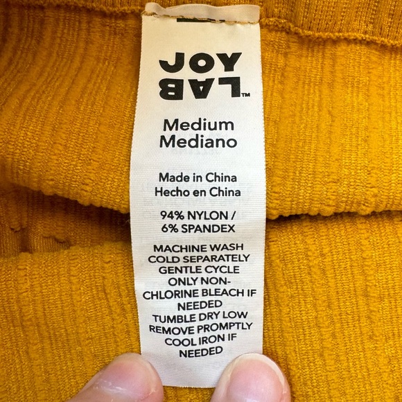 JoyLab leggings womens medium nylon blend patterned yellow - Picture 5 of 9